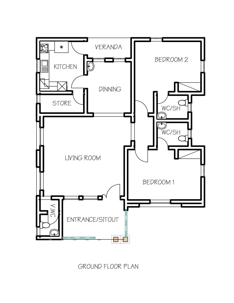 Two-Bedroom House design